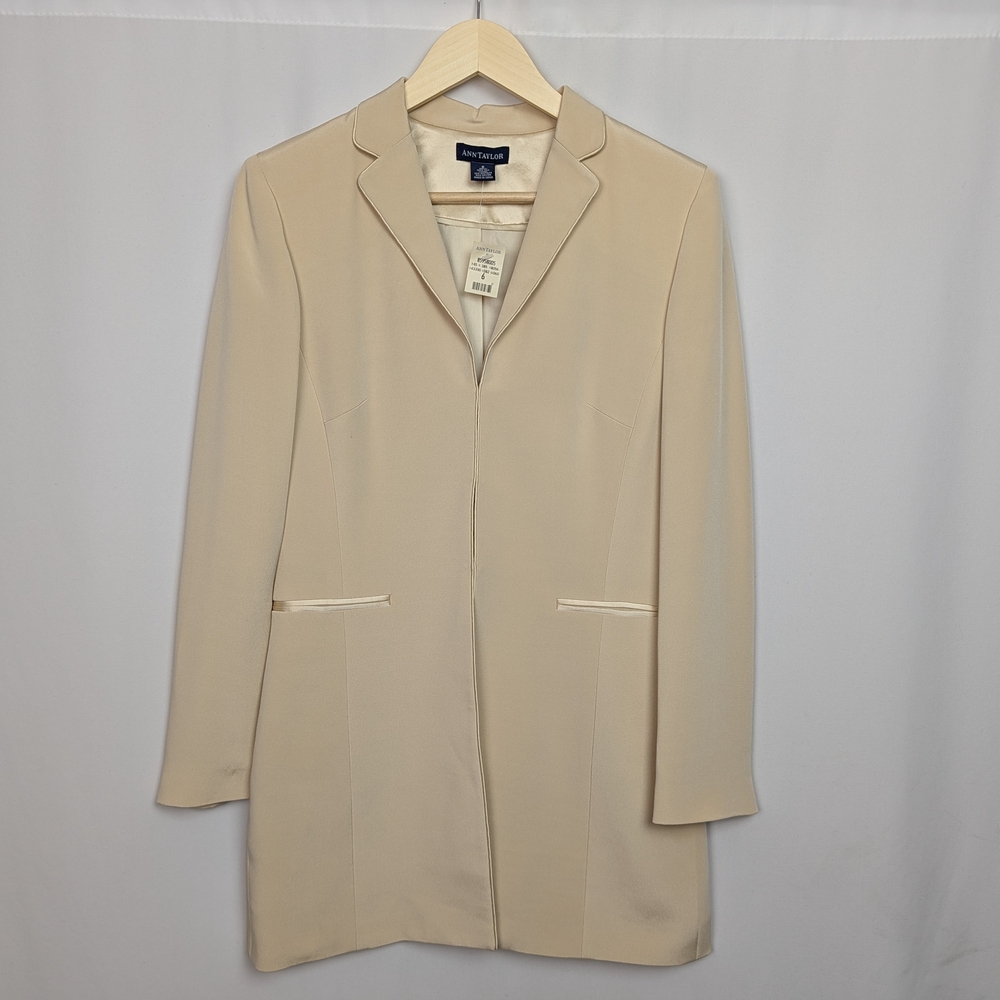 Vintage 90s Ann Taylor 100% Silk Blazer Jacket